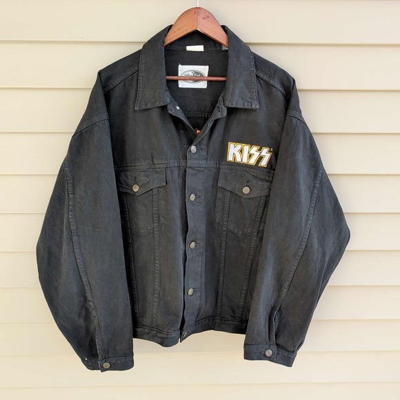 Prime Time Merchandise Other - Vintage KISS Denim Jacket Mens XL Black 1997 Prime Time Merchandise Band Logo